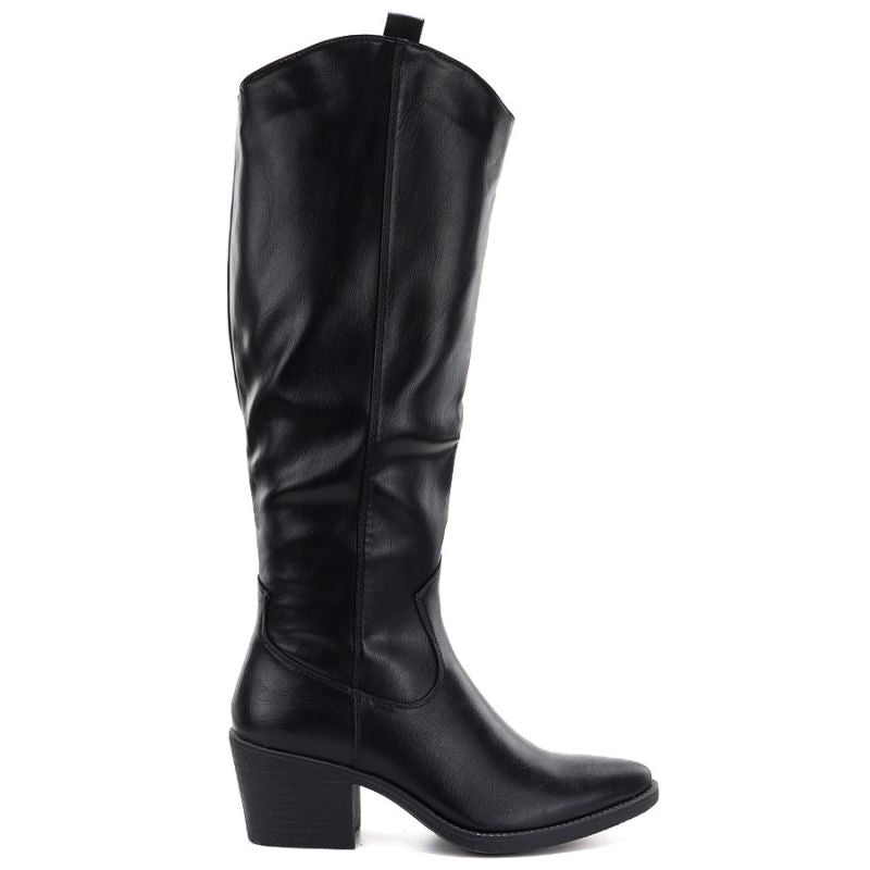 Black cowboy boots with a block heel M.Daszyński SA261-6