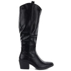 Black cowboy boots with a block heel M.Daszyński SA261-6