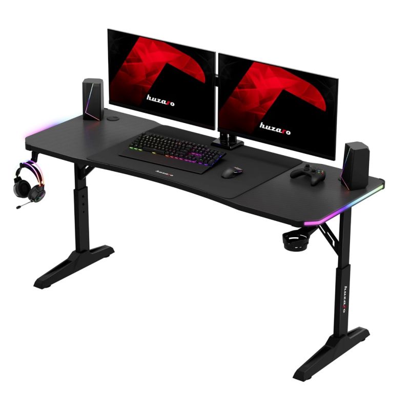 Huzaro Hero 4.6 RGB Black Gaming Desk Gaming PC/Stoliki i biurka Your Sports Performance