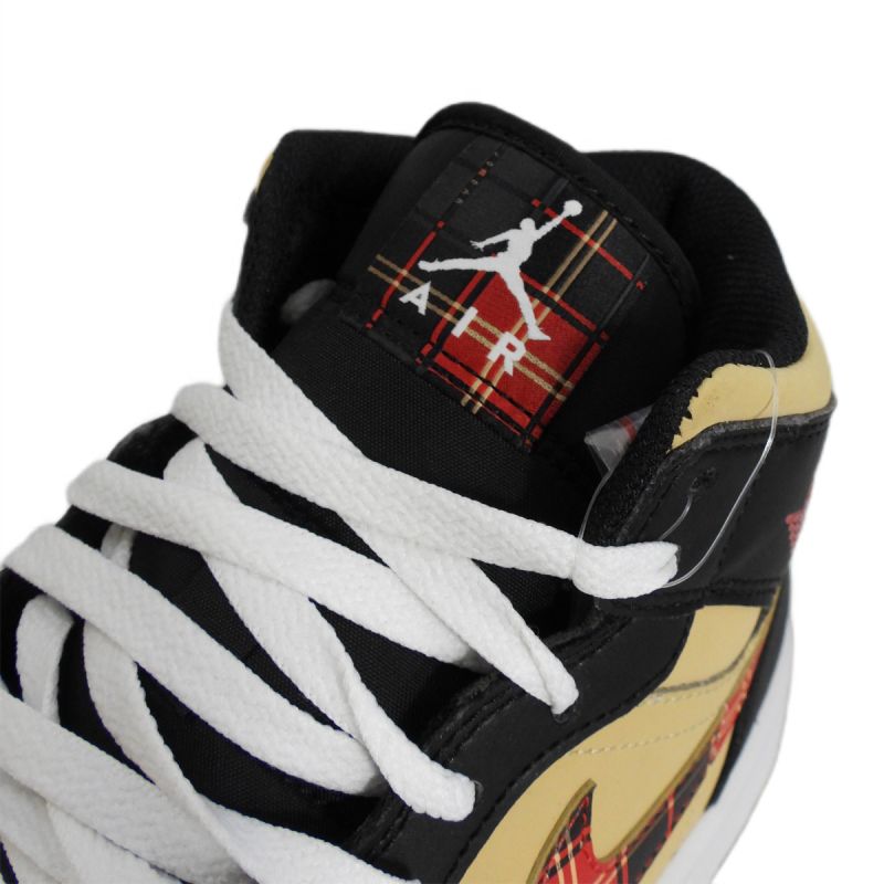 Original Air Jordan 1 Mid Tartan Swoosh Men's Sneakers - DZ5329-001 AIR Jordan