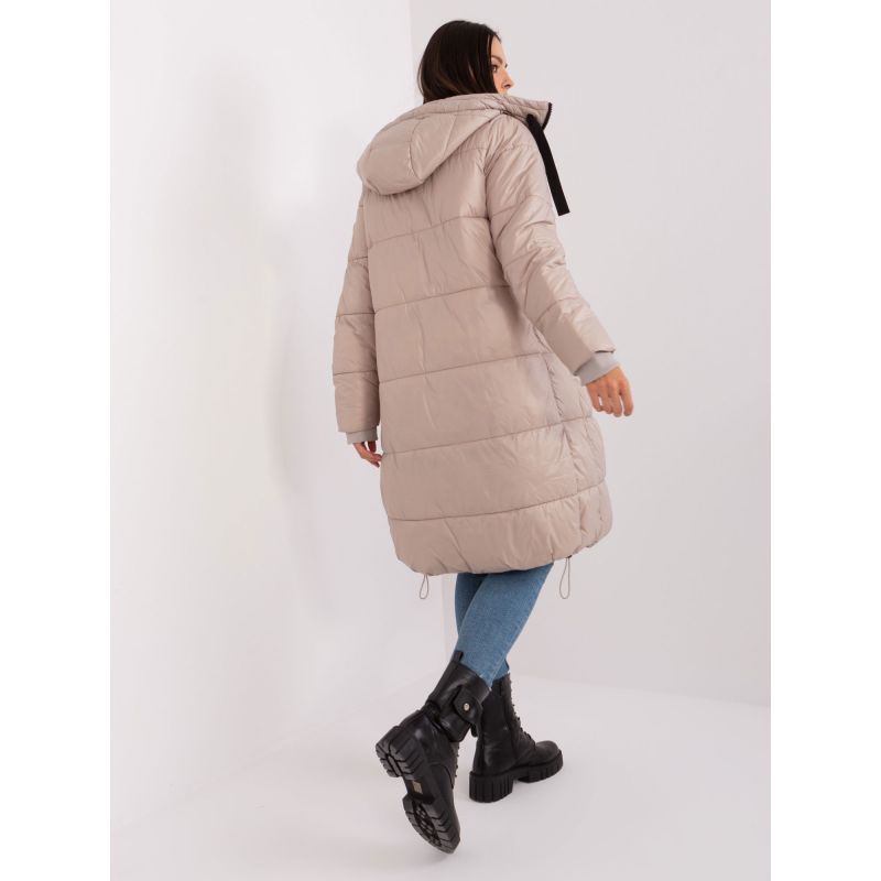 Women's beige quilted winter jacket SUBLEVEL knee-length (D50048X44518B3) In preparation Your Sports Performance