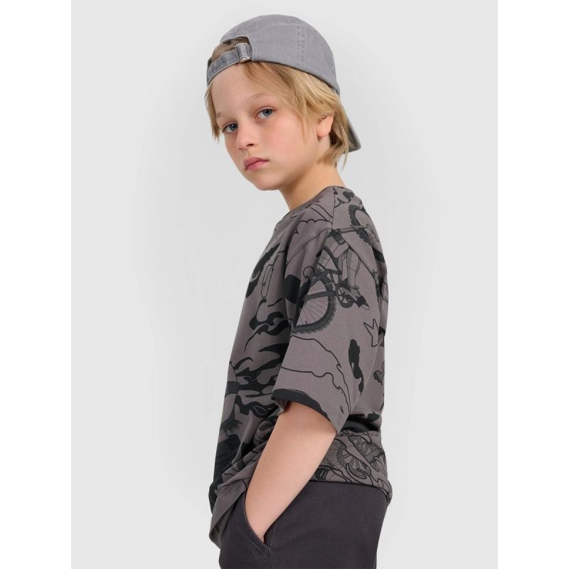 Boy's oversize T-shirt with print 4F 4FJRAW25TTSHM3063-90A *Kategoria tymczasowa Your Sports Performance