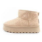 Lee Cooper women's winter snow boots, fashionable fur lined ankle boots, beige Lee Cooper