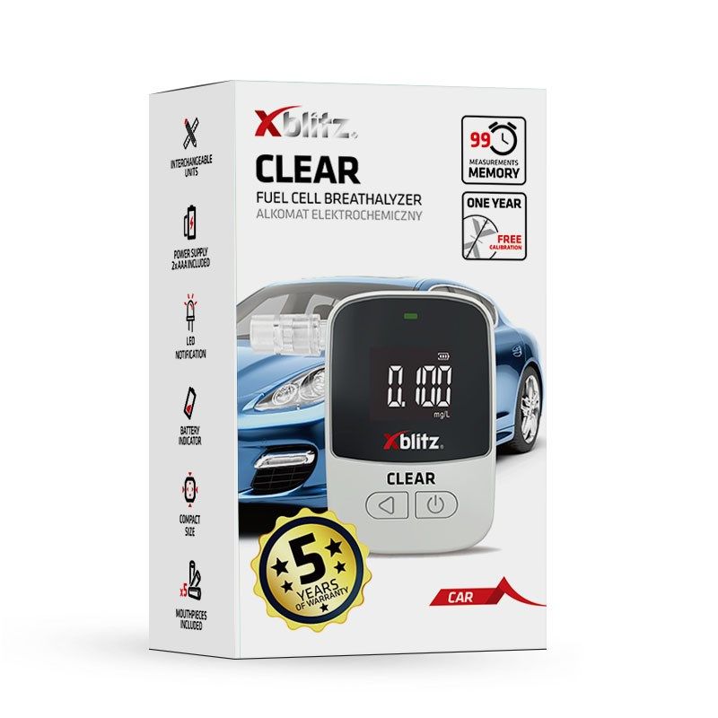 XBLITZ CLEAR - Electrochemical breathalyzer Elektronika i akcesoria/Alkomaty Your Sports Performance