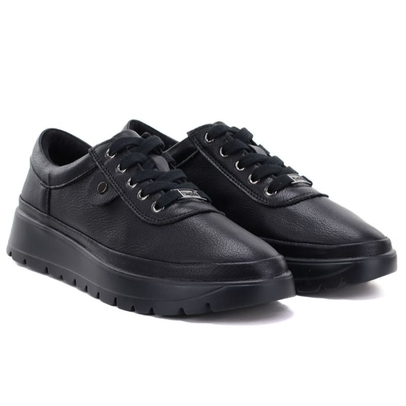 Comfortable black women's leather shoes Vinceza 79367