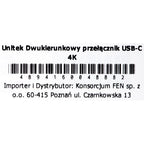 UNITEK USB-C SWITCH 4K 144HZ, BIDIRECTIONAL Kable i adaptery/Adaptery, przejściówki Your Sports Performance