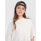 Oversized T-shirt with print for girls 4F 4FJRAW25TTSHF3187-11S *Kategoria tymczasowa Your Sports Performance