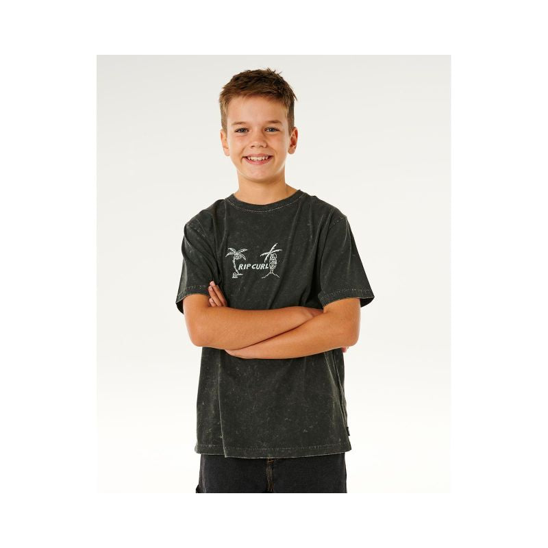 RIP CURL Eternal Shred Wash Tee-Boy Black
