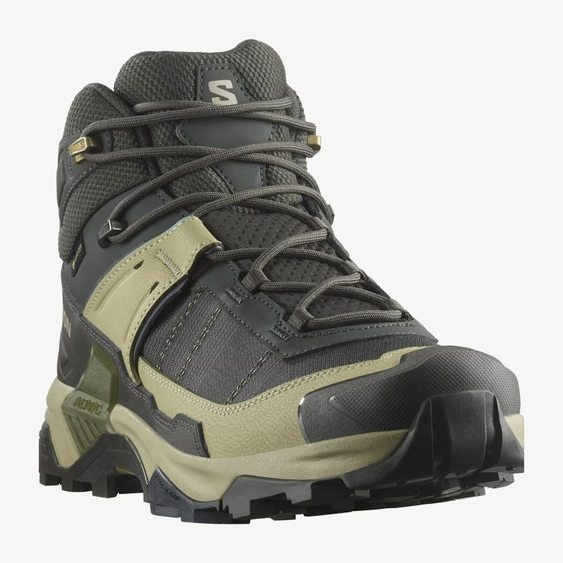 Salomon X Ultra 5 Mid GTX hiking shoes - peat/gray green/blue Footwear Your Sports Performance
