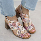 Women's openwork floral high-heeled sandals Jezzi 24125 Footwear Your Sports Performance
