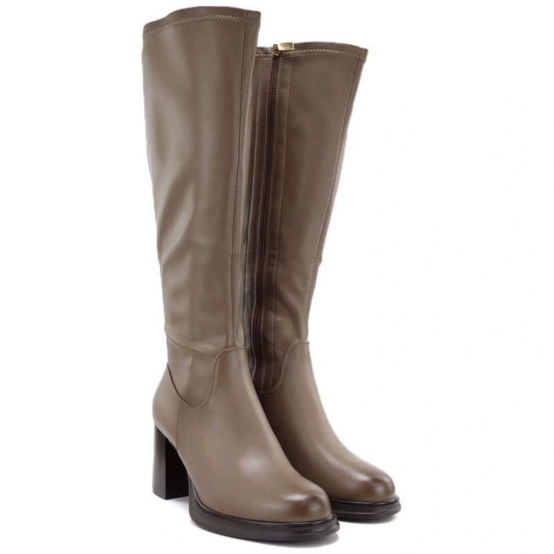Women’s Khaki Heeled Boots Potocki SZ12861
