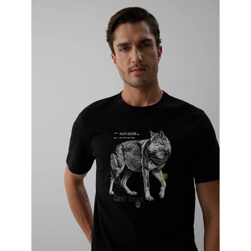 Men's regular printed T-shirt 4F 4FKAW26TTSHM4500-20S