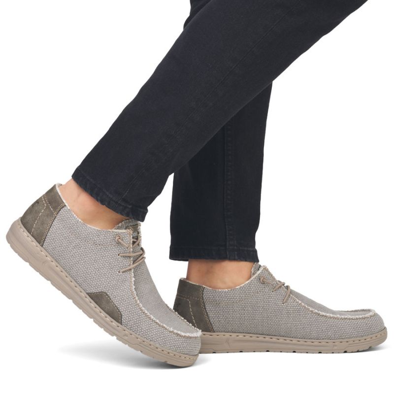 Men's lace-up loafers, gray, Rieker 08600-63 Rieker