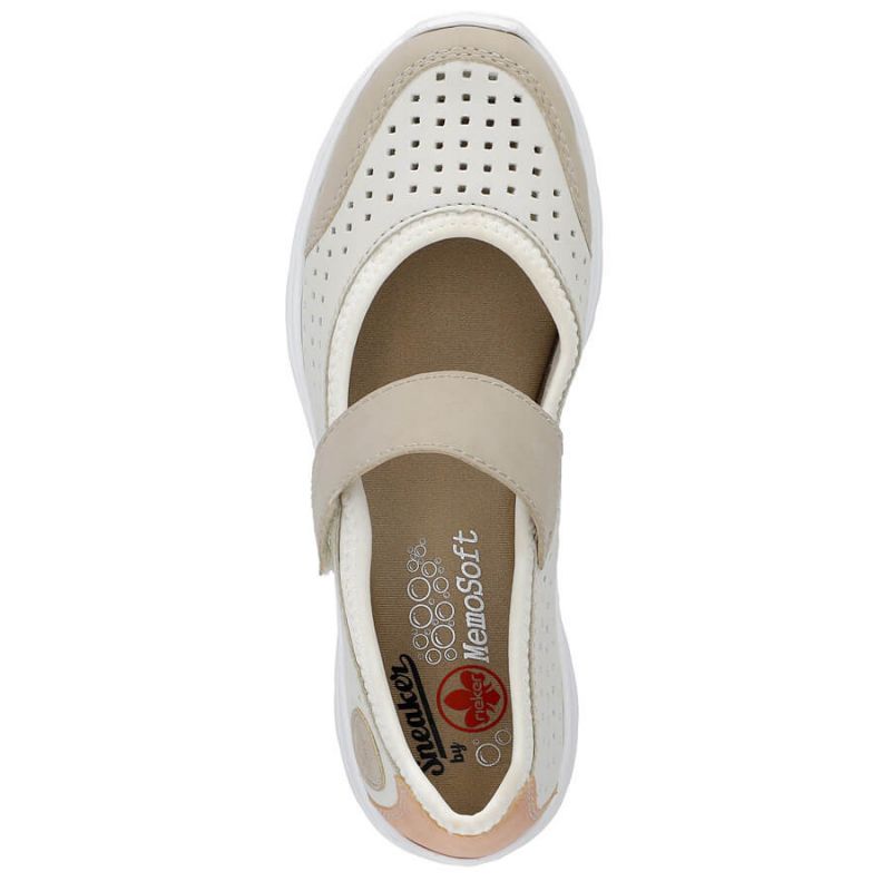 Comfortable Rieker W RKR575A openwork shoes, beige