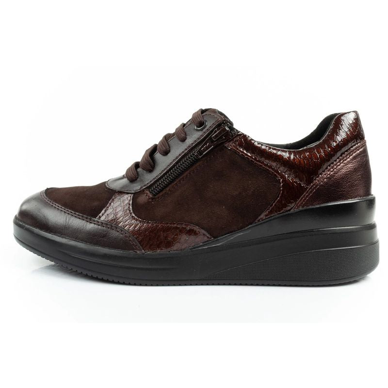 Scholl Emma Laces Women's Sports Shoes Leather Brown Platform Scholl