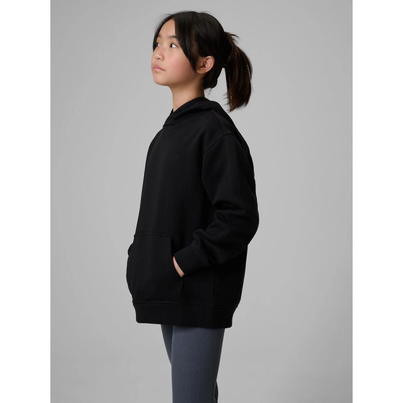 Girls' loose sweatshirt with hood 4F 4FJRMM00TSWSF2714-20S