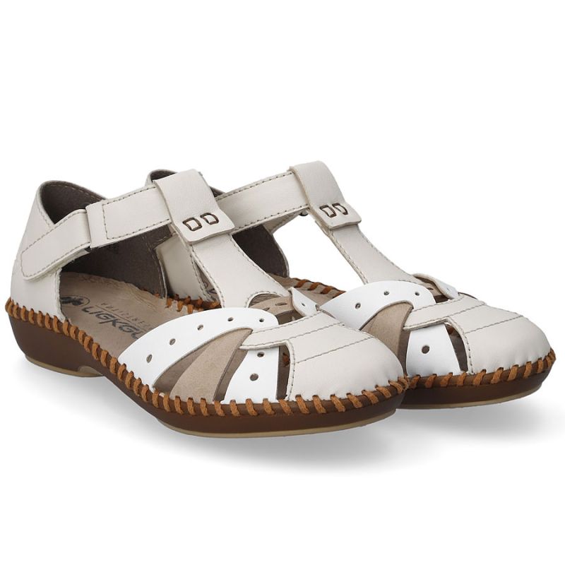 Rieker M1655-61 comfortable women's sandals with velcro closure and closed toes in beige To be categorized Your Sports Performance
