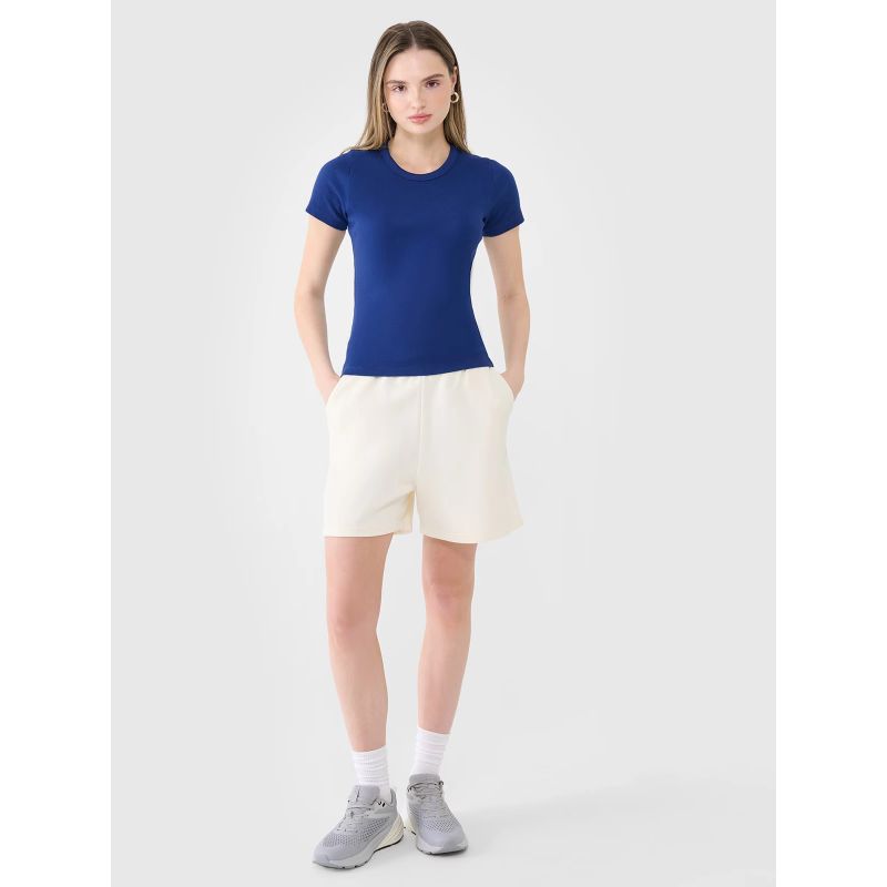 Women's slim ribbed t-shirt 4F 4FWSS25TTSHF1968-30S *Kategoria tymczasowa Your Sports Performance