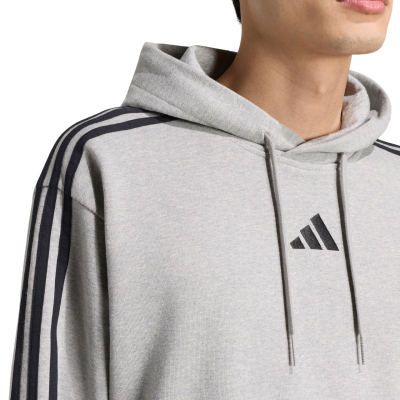 Men's adidas Essentials 3-Stripes French Terry Hoodie Gray KY4202