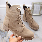 Insulated suede ankle boots with high heel and platform M.Daszyński W SAN22, beige Footwear/Lifestyle/M.Daszyński Your Sports Performance