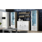 SOHO S1 display cabinet, Sonoma oak/gloss white Bufety i witryny/Bufety i witryny na drewnianej podstawie Your Sports Performance
