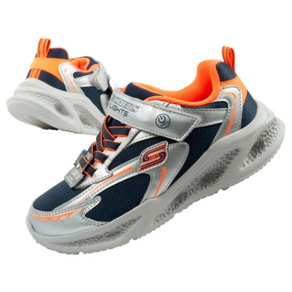 Skechers Glow Strider LED Children's Sports Shoes for Boys Silver Skechers