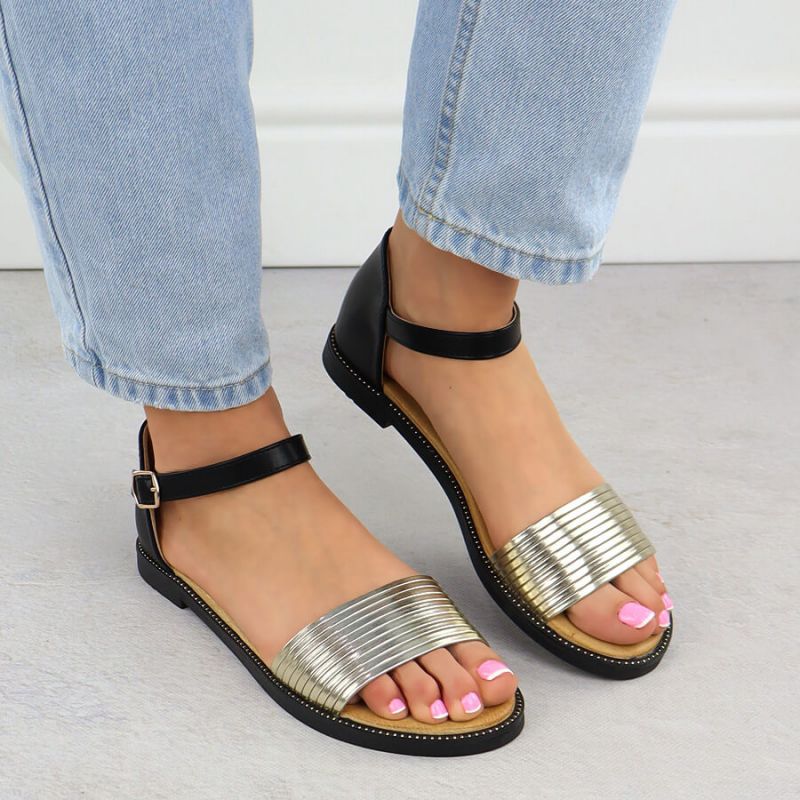 Filippo DS6917 women's black and gold sandals Footwear Your Sports Performance