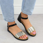 Filippo DS6917 women's black and gold sandals Footwear Your Sports Performance