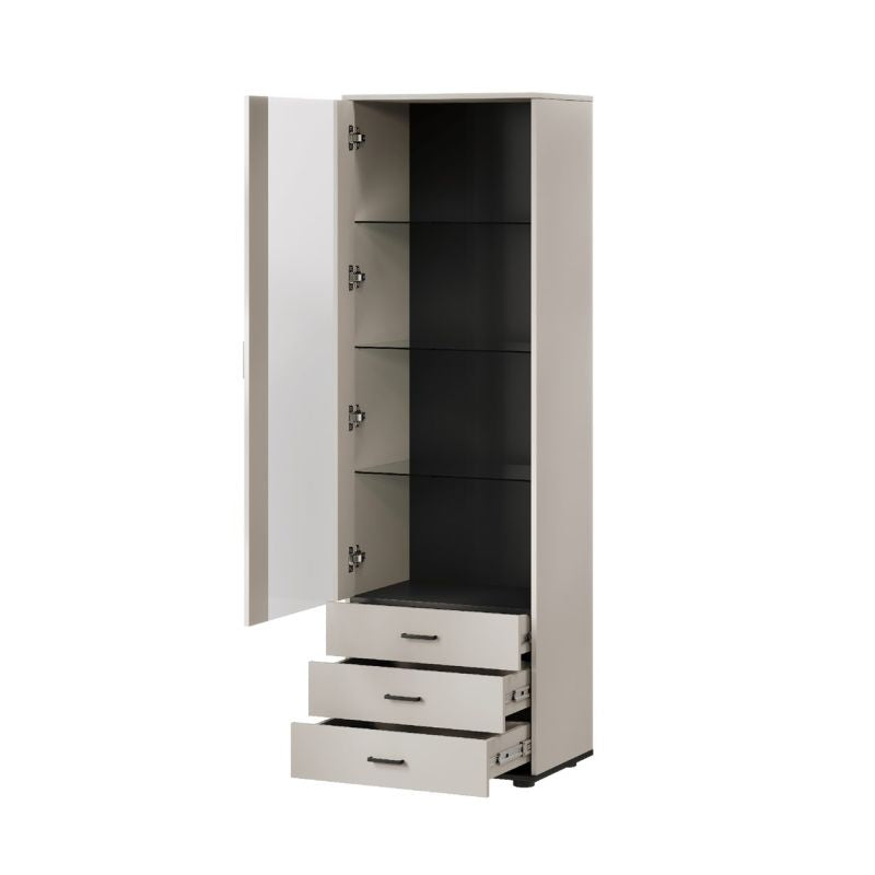 Display cabinet S1 SOHO 60x41x192 cashmere+black Bufety i witryny/Bufety i witryny na drewnianej podstawie Your Sports Performance
