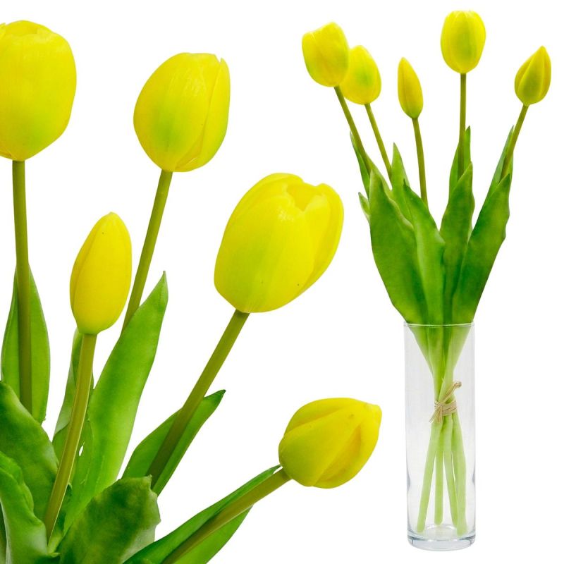 BOUQUET OF 5 YELLOW TULIPS 39 CM LIKE LIFE SPRING DECORATION Home and Garden/Equipment Your Sports Performance