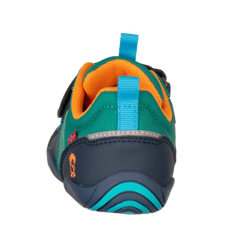 Trollkids Skaland Barefoot Hiker Shoes in Sea Green/Madeire Blue/Sahara Sunset