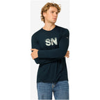 Men's SUPER.NATURAL M CROSS COUNTRY LOGO LS Long-Sleeve Shirt navy