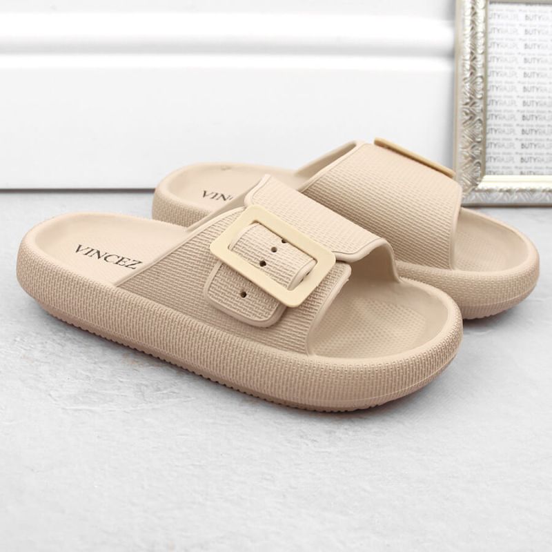 Vinceza W JAN308 beige buckle flip-flops Footwear/Lifestyle/Vinceza Your Sports Performance