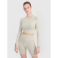 Women's training longsleeve crop top with cutout back 4F 4FRSS25TFLOF486-83S *Kategoria tymczasowa Your Sports Performance