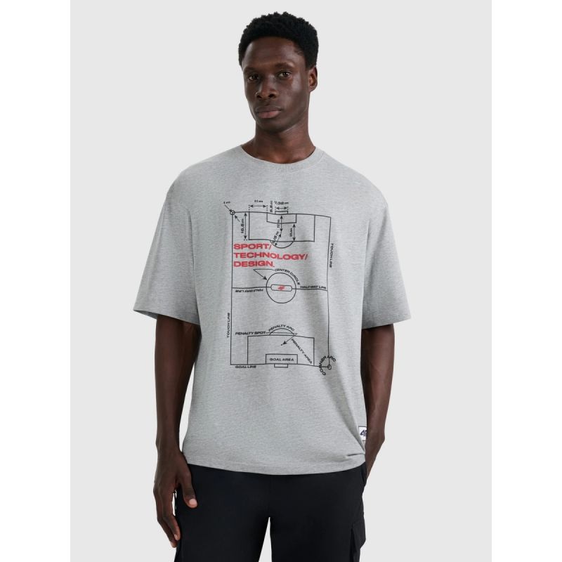 Men's oversize printed T-shirt 4F 4FRAW25TTSHM3257-27M 4f