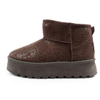 Lee Cooper women's winter snow boots, fashionable fur-lined ankle boots, dark brown Lee Cooper