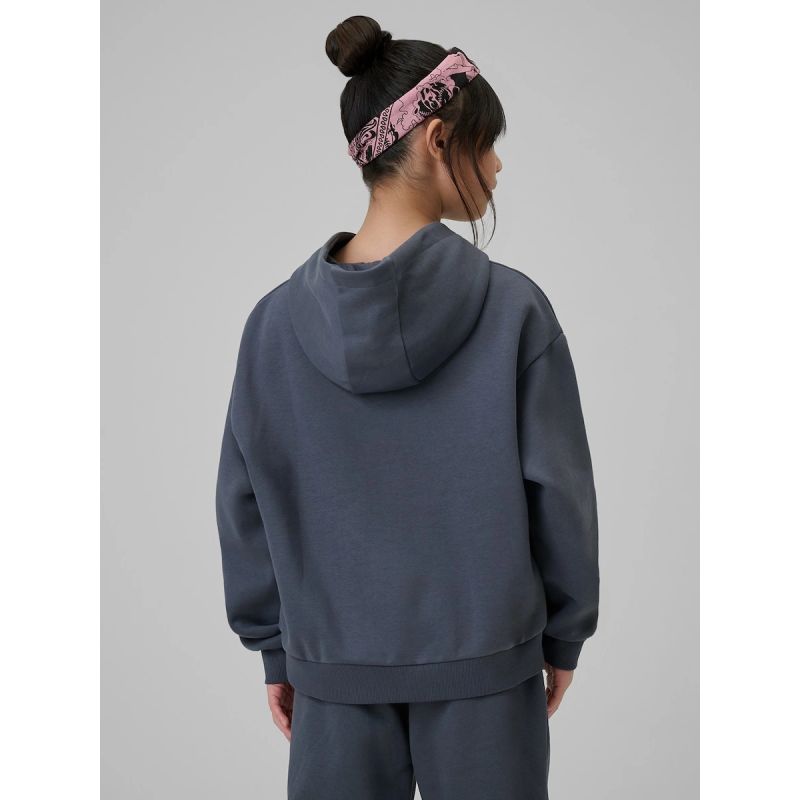Girls' loose sweatshirt with hood 4F 4FJRSS26TSWSF2627-22S