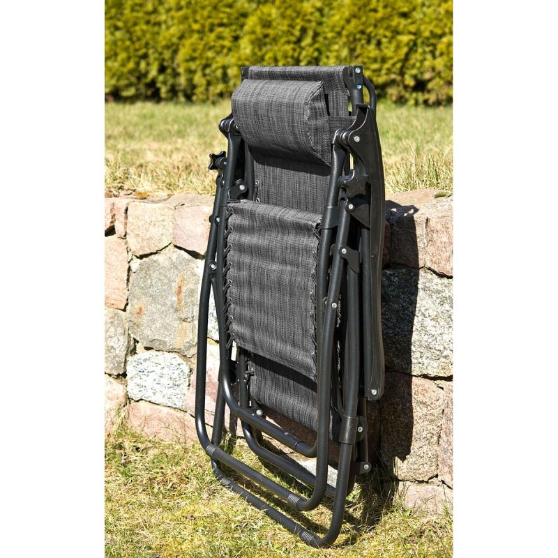 FOLDABLE GARDEN DECK CHAIR WITH CANOPY 173X52/65X110CM GRAY Home and Garden/Garden Your Sports Performance