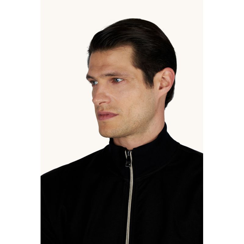 Paul&Shark men's cotton and lyocell zip-up sweatshirt, black (26411809-11)