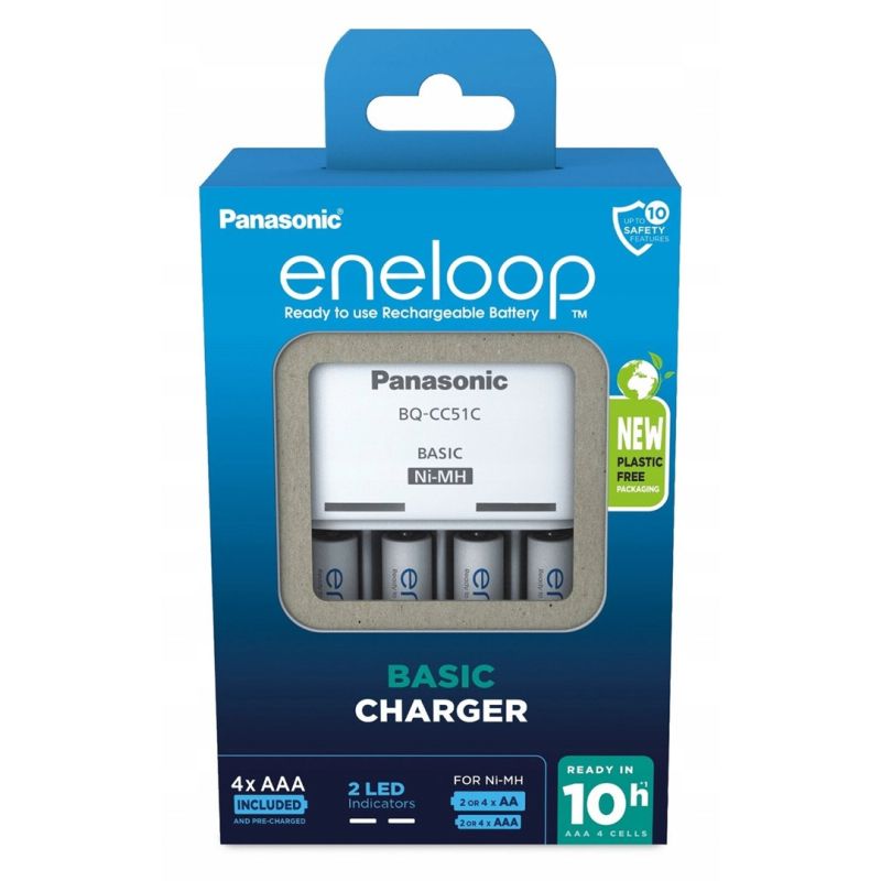 PANASONIC BASIC CHARGER + 4x AAA ENELOOP 800 mAh Baterie, akumulatorki i ładowarki/Ładowarki akumulatorowe (bez akumulatorków) Your Sports Performance