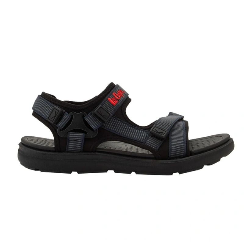Lee Cooper men's shoes velcro sandals for summer beach light blue black Lee Cooper