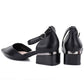 Women's black block heel pumps with strap Vinceza 62278 Vinceza