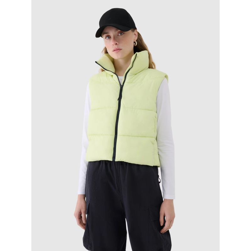 Cropped down vest with synthetic filling for women 4F 4FWSS25TVJAF182-45S *Kategoria tymczasowa Your Sports Performance