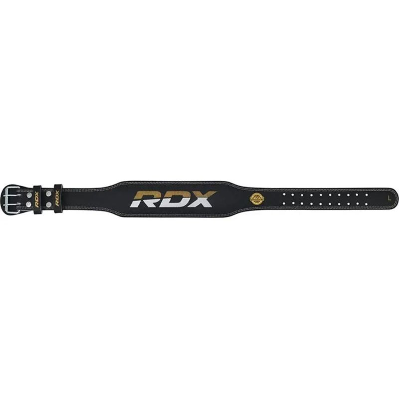 4" GOLD LEATHER BODYBUILDING BELT FOR EXERCISES - RDX S RDX - Pozostałe Your Sports Performance