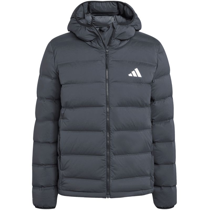 Men's adidas Helionic Climawarm Stretch Hooded Down Jacket Black JN2114 To be categorized Your Sports Performance