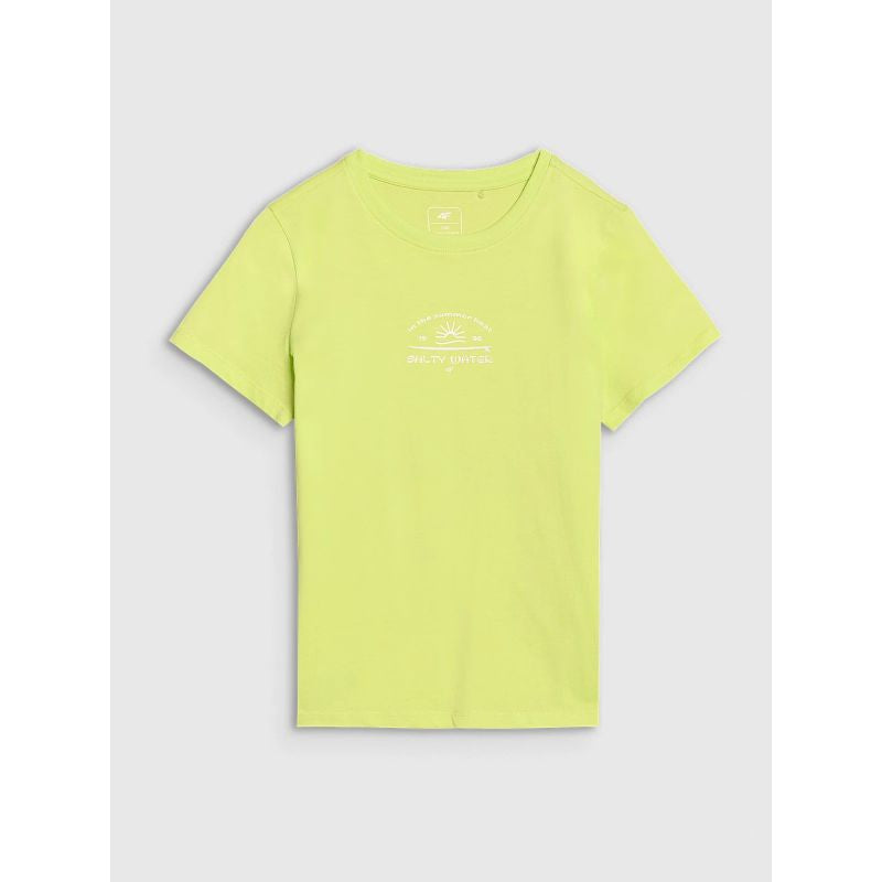 Girls' regular printed T-shirt 4F 4FJWSS25TTSHF1871-45S *Kategoria tymczasowa Your Sports Performance