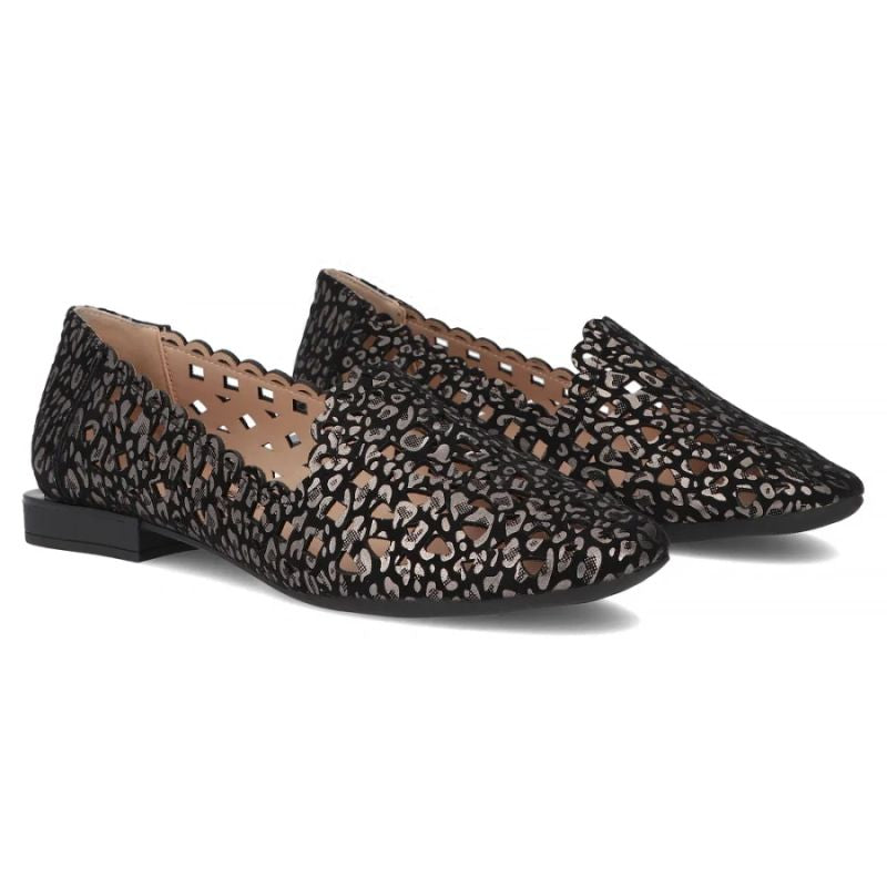 Women's leather openwork shoes, black Filippo DP7710 Filippo
