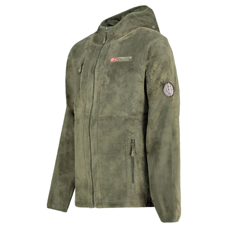 Geographical Norway UPLOAD HOOD OLIVE DB MEN 224 Men's Fleece Jacket (WY3387H/GN-OLIVE)