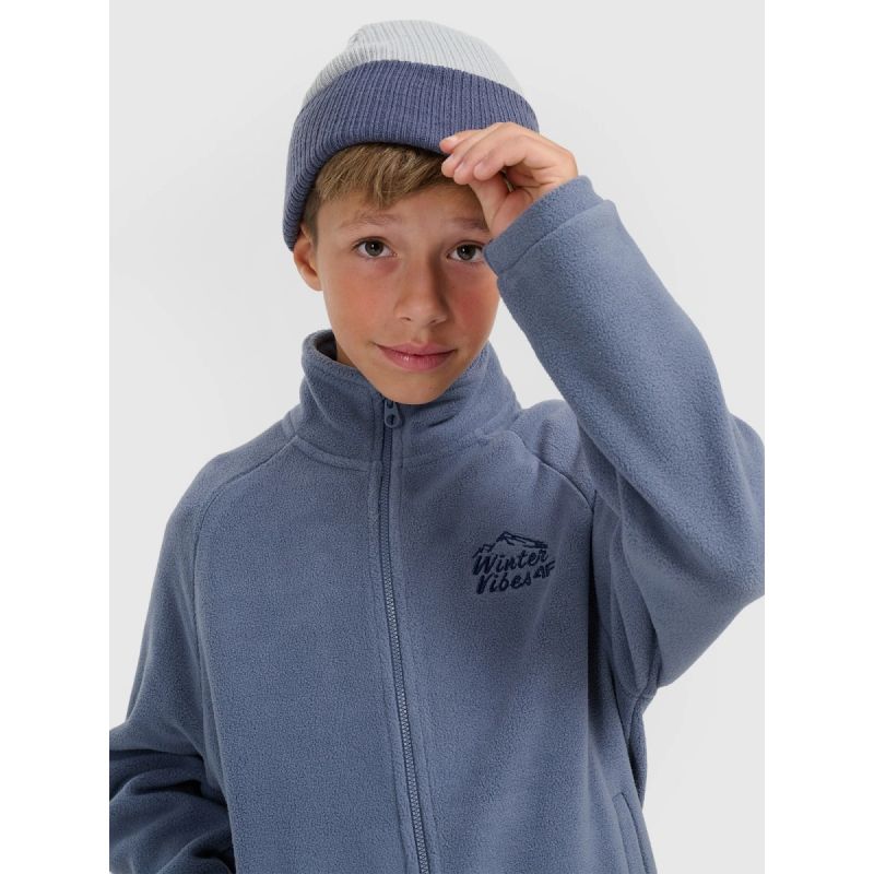 Regular fleece with stand-up collar for boys 4F 4FJRAW25TFLEM490-32S *Kategoria tymczasowa Your Sports Performance