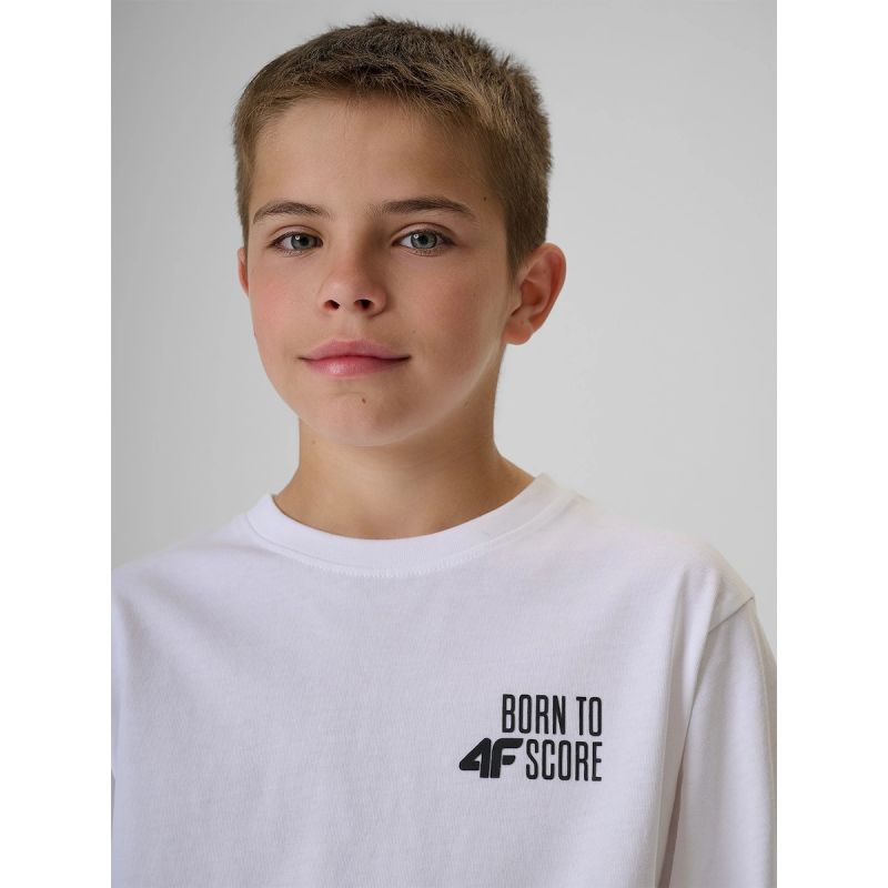 Boy's loose T-shirt with print 4F 4FJRSS26TTSHM4277-10S